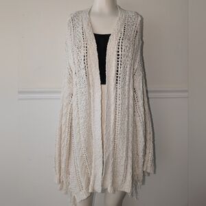 Cupcakes and Cashmere crochet knit long  cardigan